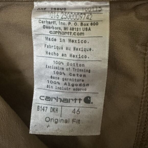 Carhartt Shorts Men’s 46 Beige Rugged Original Fit Carpenter Canvas Workwear - Picture 3 of 8